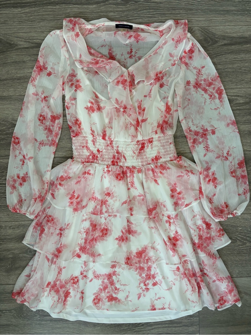 Tommy Hilfiger | Floral Ruffle Tiered Pink Dress